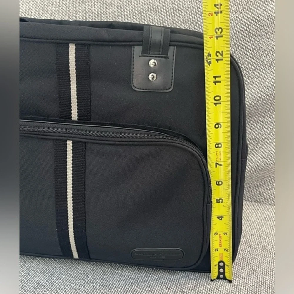 Carolina Herrera Black Laptop Bag with Geometric Design